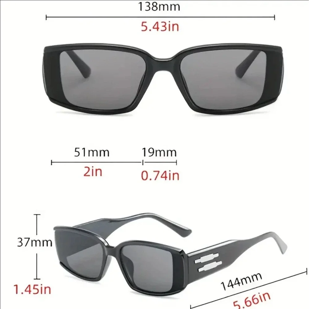 Blue Rectangle Sunglasses Trendy Fashion Frames UV400 Protection Lentes‎ Gafas